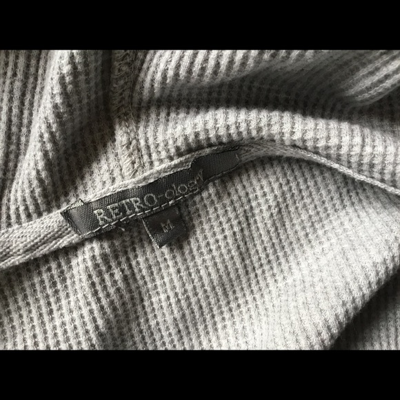 WAFFLE KNIT HOODED CARDIGAN - Picture 4 of 4